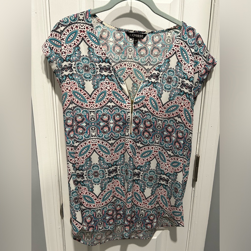 Multi-Colored Half Zip Work Shirt